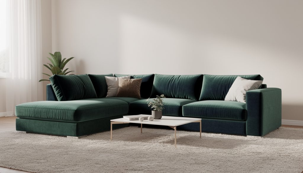 profitez ce samedi d'une offre exceptionnelle sur un canapé d’angle en velours à moins de 600 euros. confort et élégance à prix réduit, ne manquez pas cette opportunité unique !